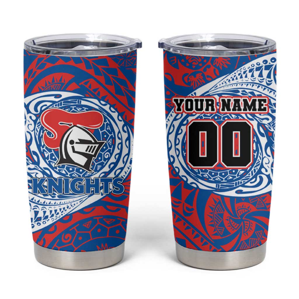 Personalized Newcastle Knights Tumbler Cup Polynesian Tribal Chest and Sleeve Tattoo