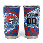 Personalized Newcastle Knights Tumbler Cup Polynesian Tribal Chest and Sleeve Tattoo