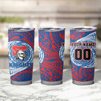 Personalized Newcastle Knights Tumbler Cup Polynesian Tribal Chest and Sleeve Tattoo
