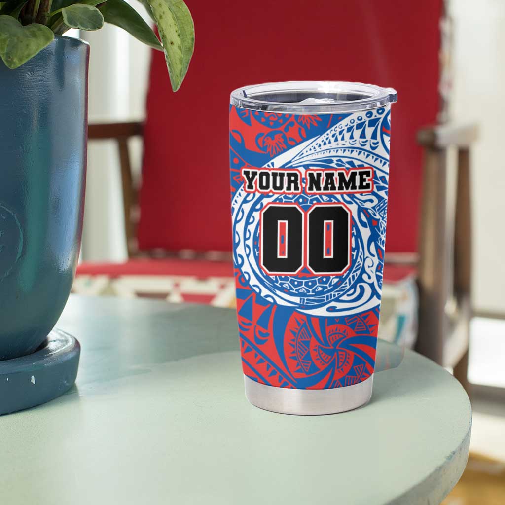 Personalized Newcastle Knights Tumbler Cup Polynesian Tribal Chest and Sleeve Tattoo