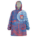 Personalized Newcastle Knights Wearable Blanket Hoodie Polynesian Tribal Chest and Sleeve Tattoo