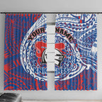 Personalized Newcastle Knights Window Curtain Polynesian Tribal Chest and Sleeve Tattoo