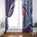 Personalized Newcastle Knights Window Curtain Polynesian Tribal Chest and Sleeve Tattoo
