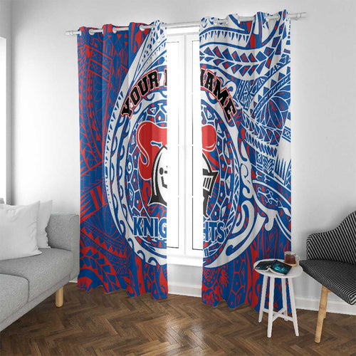 Personalized Newcastle Knights Window Curtain Polynesian Tribal Chest and Sleeve Tattoo