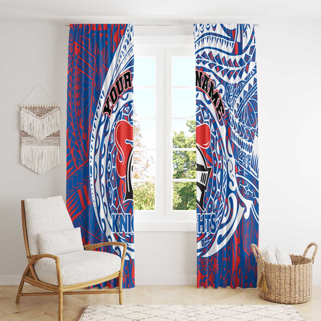 Personalized Newcastle Knights Window Curtain Polynesian Tribal Chest and Sleeve Tattoo