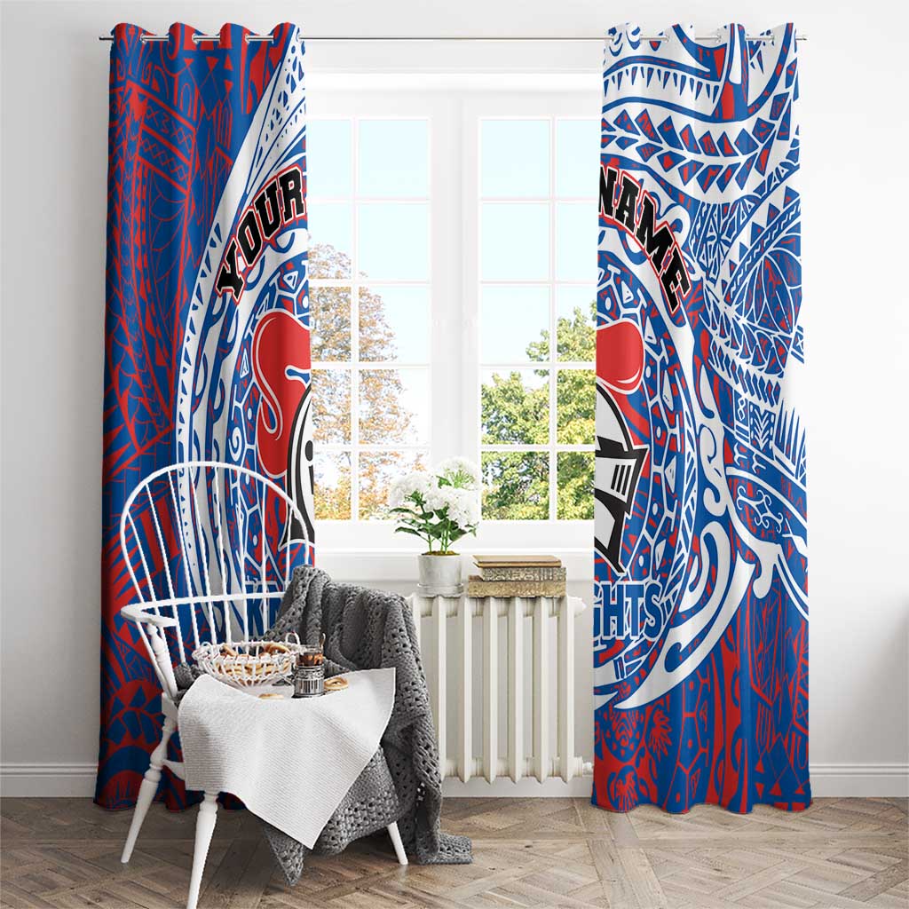 Personalized Newcastle Knights Window Curtain Polynesian Tribal Chest and Sleeve Tattoo