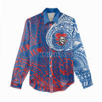 Personalized Newcastle Knights Women Casual Shirt Polynesian Tribal Chest and Sleeve Tattoo