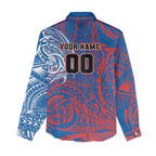 Personalized Newcastle Knights Women Casual Shirt Polynesian Tribal Chest and Sleeve Tattoo