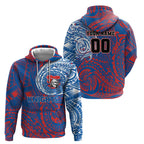 Personalized Newcastle Knights Zip Hoodie Polynesian Tribal Chest and Sleeve Tattoo