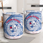 Personalized Western Bulldogs Polynesian Laundry Basket Tribal Chest and Sleeve Tattoo Heritage Warrior