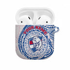 Personalized Western Bulldogs Polynesian AirPods Case Tribal Chest and Sleeve Tattoo Heritage Warrior