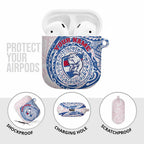 Personalized Western Bulldogs Polynesian AirPods Case Tribal Chest and Sleeve Tattoo Heritage Warrior