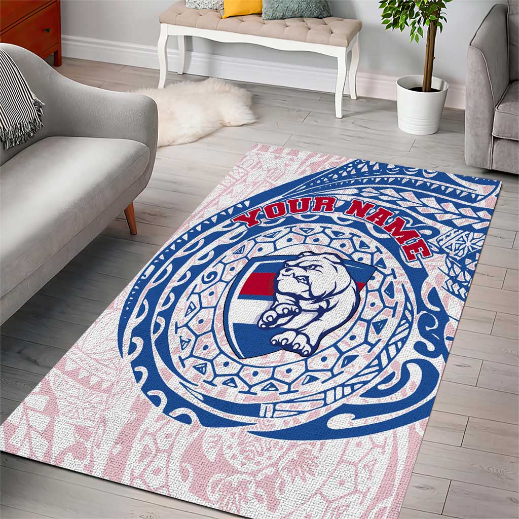 Personalized Western Bulldogs Polynesian Area Rug Tribal Chest and Sleeve Tattoo Heritage Warrior
