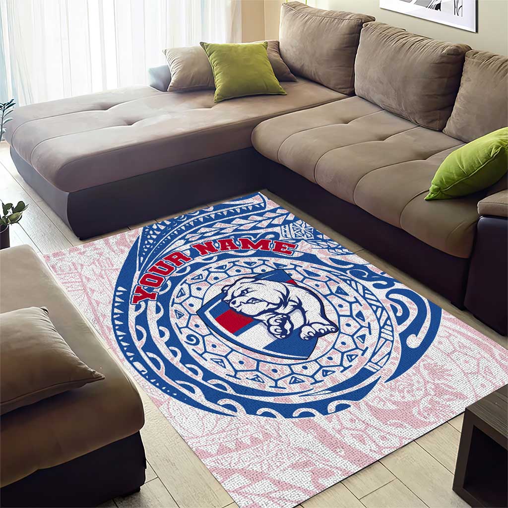 Personalized Western Bulldogs Polynesian Area Rug Tribal Chest and Sleeve Tattoo Heritage Warrior