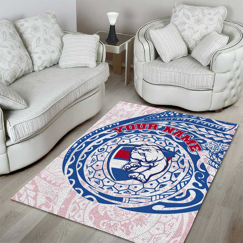 Personalized Western Bulldogs Polynesian Area Rug Tribal Chest and Sleeve Tattoo Heritage Warrior