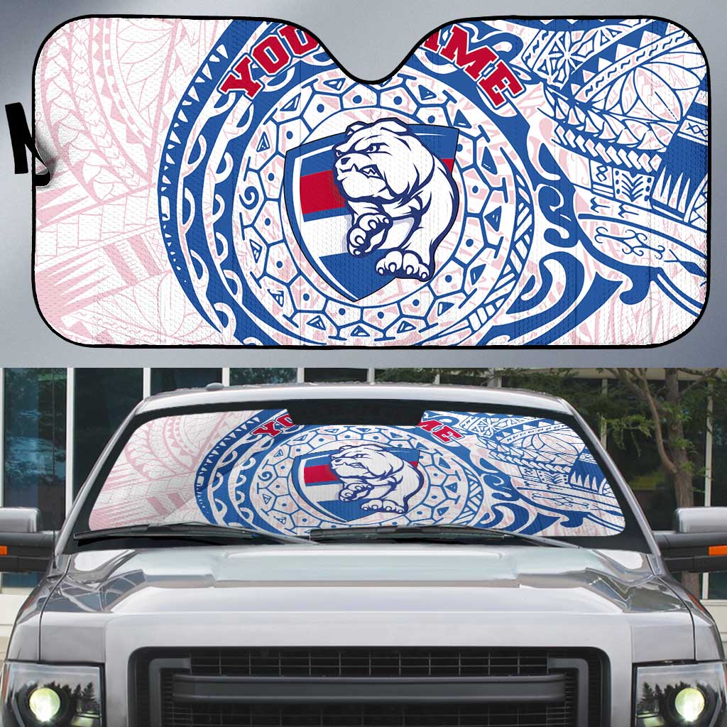 Personalized Western Bulldogs Polynesian Auto Sun Shade Tribal Chest and Sleeve Tattoo Heritage Warrior
