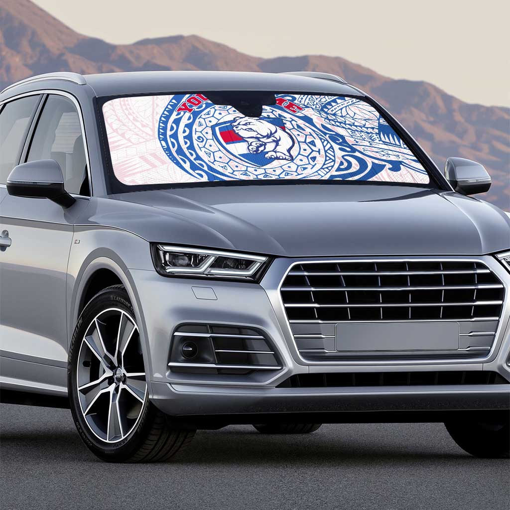 Personalized Western Bulldogs Polynesian Auto Sun Shade Tribal Chest and Sleeve Tattoo Heritage Warrior