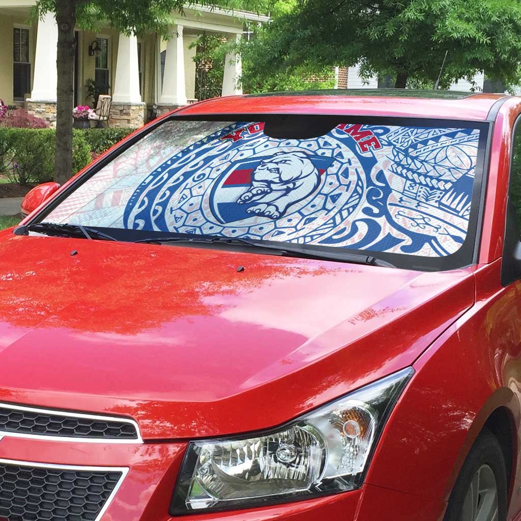 Personalized Western Bulldogs Polynesian Auto Sun Shade Tribal Chest and Sleeve Tattoo Heritage Warrior