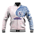 Personalized Western Bulldogs Polynesian Baseball Jacket Tribal Chest and Sleeve Tattoo Heritage Warrior