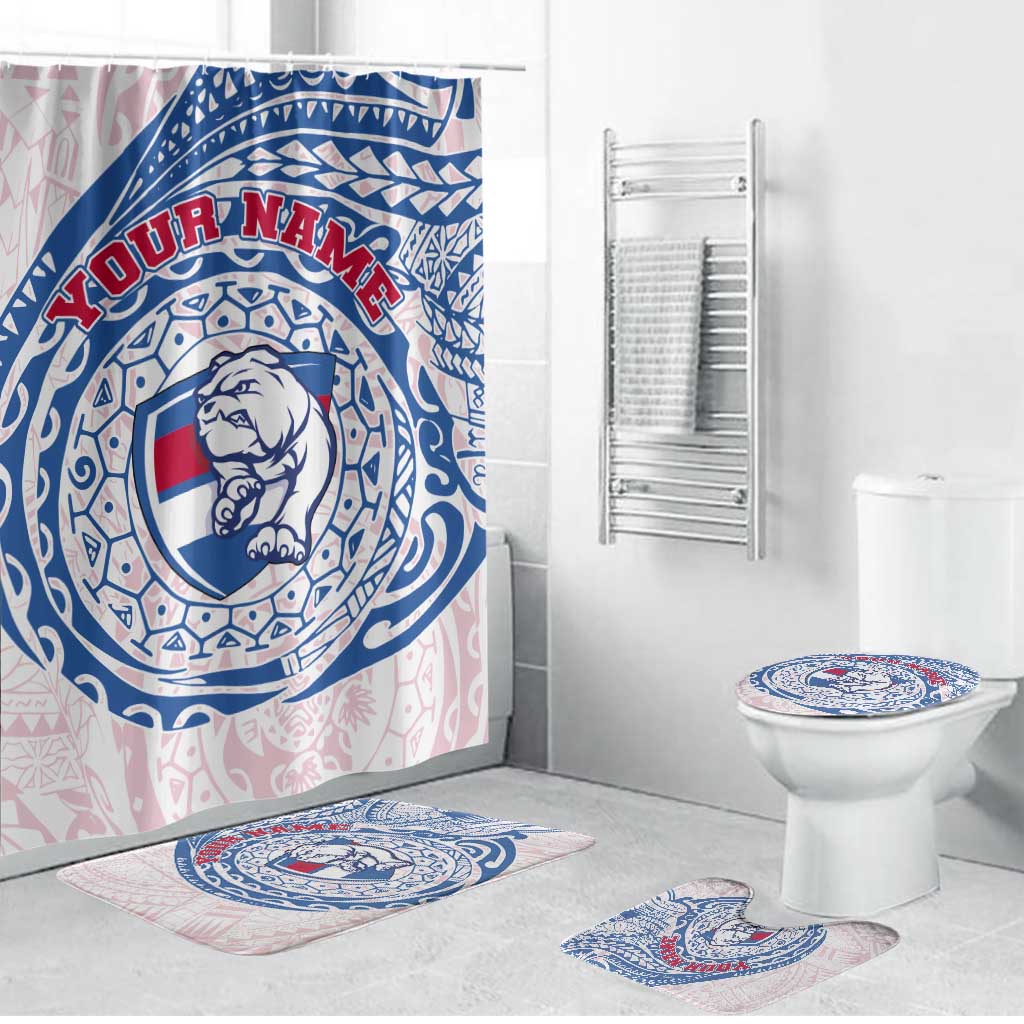 Personalized Western Bulldogs Polynesian Bathroom Set Tribal Chest and Sleeve Tattoo Heritage Warrior