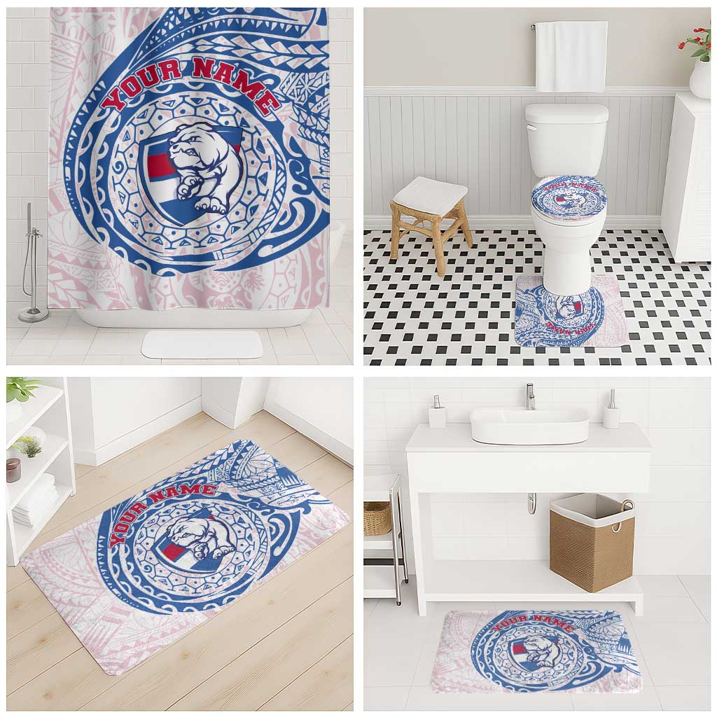 Personalized Western Bulldogs Polynesian Bathroom Set Tribal Chest and Sleeve Tattoo Heritage Warrior