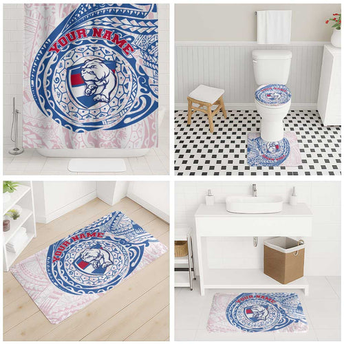 Personalized Western Bulldogs Polynesian Bathroom Set Tribal Chest and Sleeve Tattoo Heritage Warrior