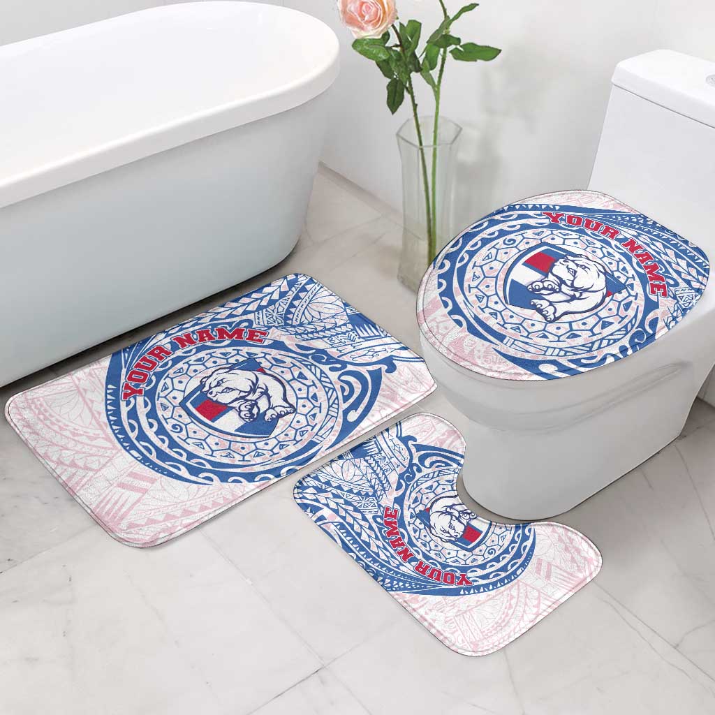Personalized Western Bulldogs Polynesian Bathroom Set Tribal Chest and Sleeve Tattoo Heritage Warrior