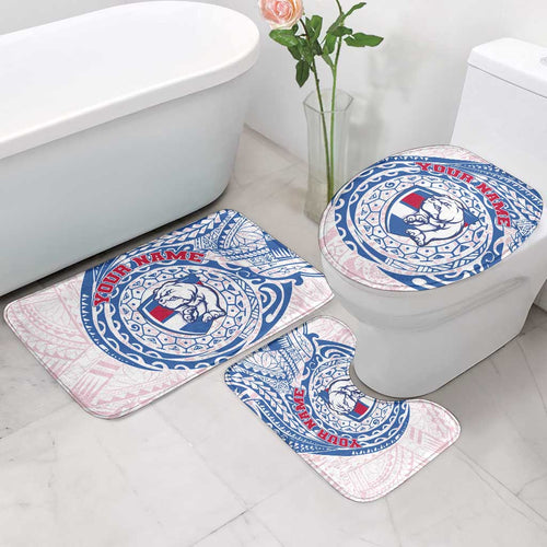 Personalized Western Bulldogs Polynesian Bathroom Set Tribal Chest and Sleeve Tattoo Heritage Warrior