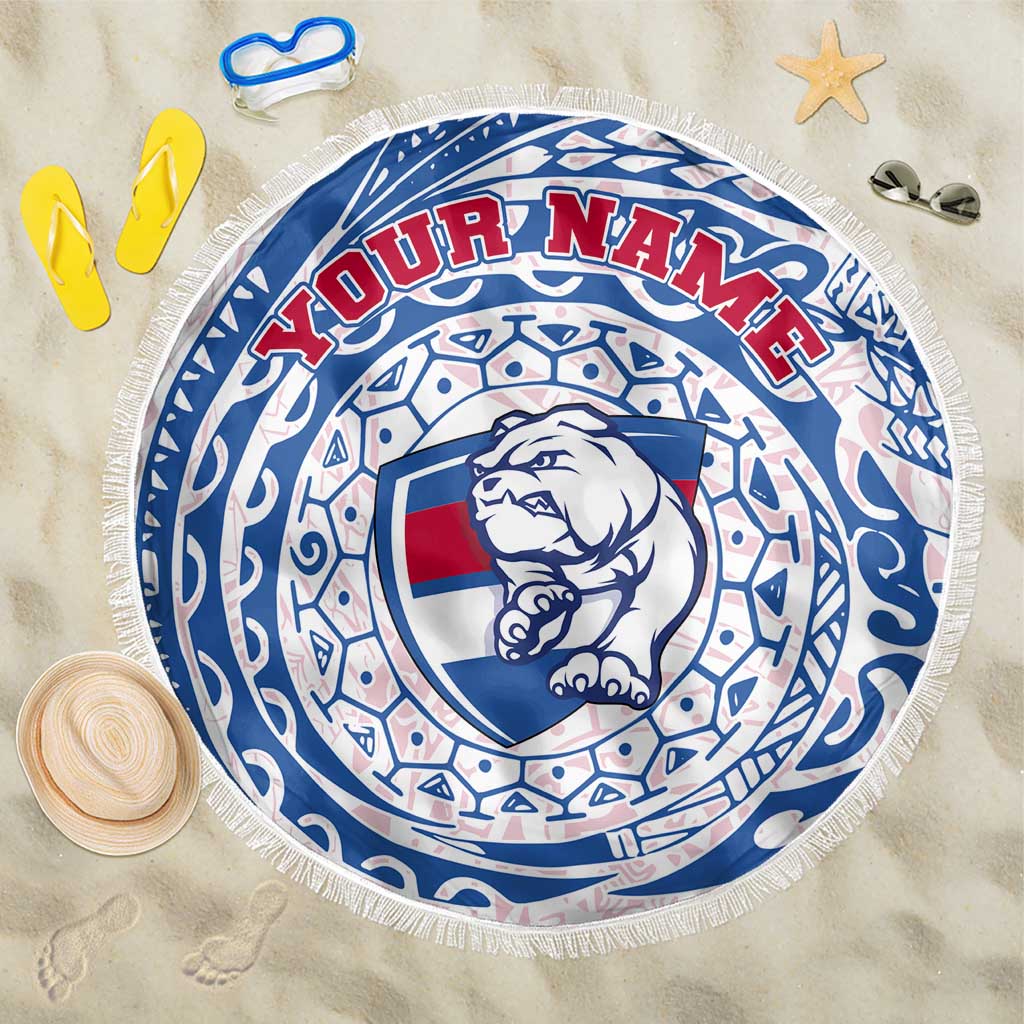Personalized Western Bulldogs Polynesian Beach Blanket Tribal Chest and Sleeve Tattoo Heritage Warrior