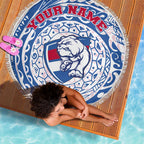 Personalized Western Bulldogs Polynesian Beach Blanket Tribal Chest and Sleeve Tattoo Heritage Warrior