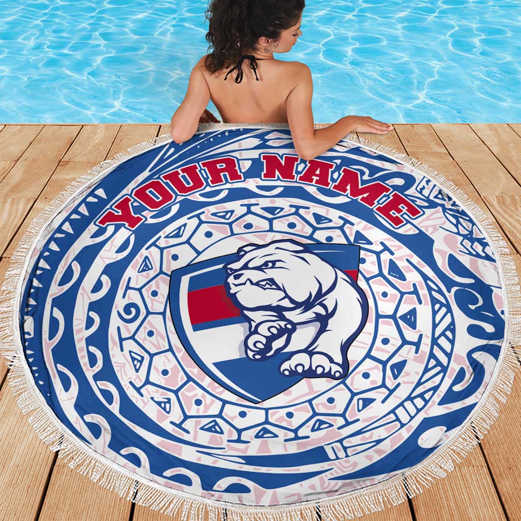 Personalized Western Bulldogs Polynesian Beach Blanket Tribal Chest and Sleeve Tattoo Heritage Warrior