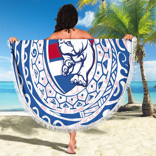 Personalized Western Bulldogs Polynesian Beach Blanket Tribal Chest and Sleeve Tattoo Heritage Warrior
