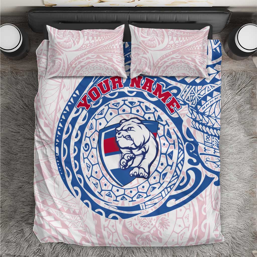 Personalized Western Bulldogs Polynesian Bedding Set Tribal Chest and Sleeve Tattoo Heritage Warrior