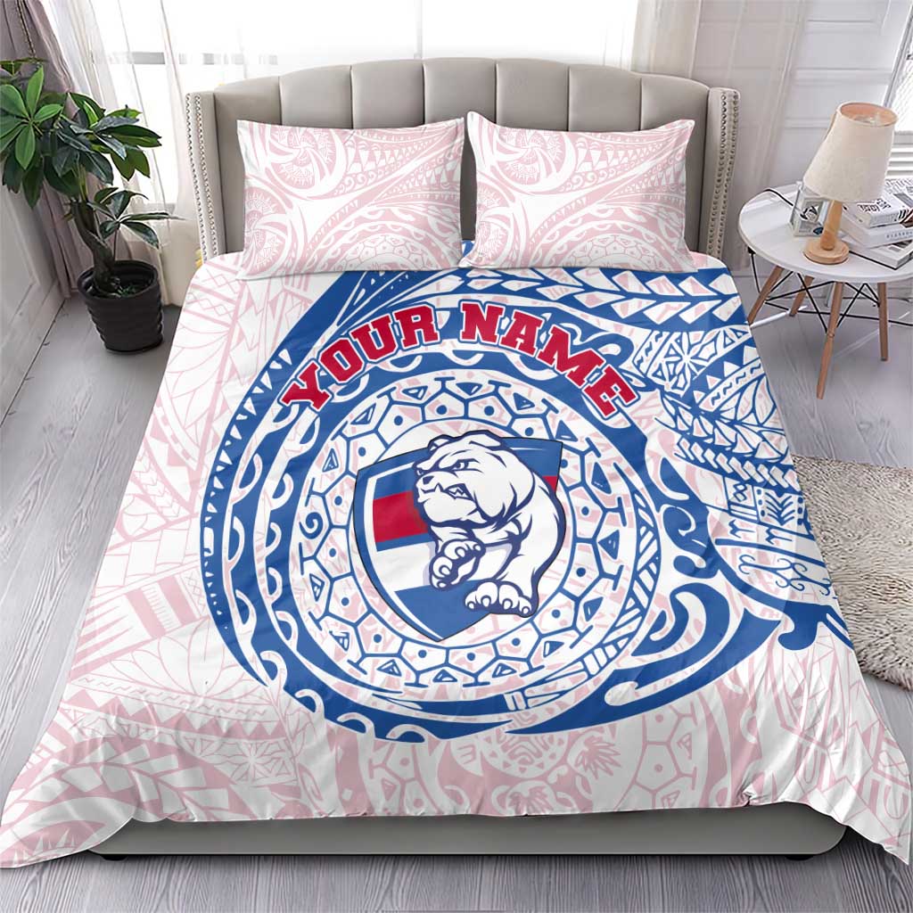 Personalized Western Bulldogs Polynesian Bedding Set Tribal Chest and Sleeve Tattoo Heritage Warrior