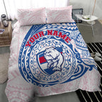 Personalized Western Bulldogs Polynesian Bedding Set Tribal Chest and Sleeve Tattoo Heritage Warrior