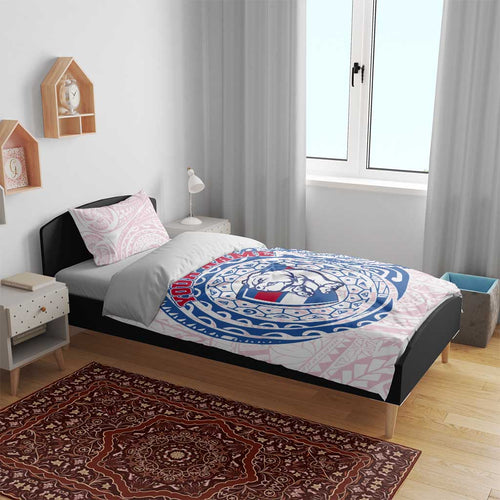 Personalized Western Bulldogs Polynesian Bedding Set Tribal Chest and Sleeve Tattoo Heritage Warrior