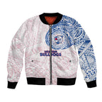 Personalized Western Bulldogs Polynesian Bomber Jacket Tribal Chest and Sleeve Tattoo Heritage Warrior