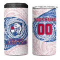 Personalized Western Bulldogs Polynesian 4 in 1 Can Cooler Tumbler Tribal Chest and Sleeve Tattoo Heritage Warrior