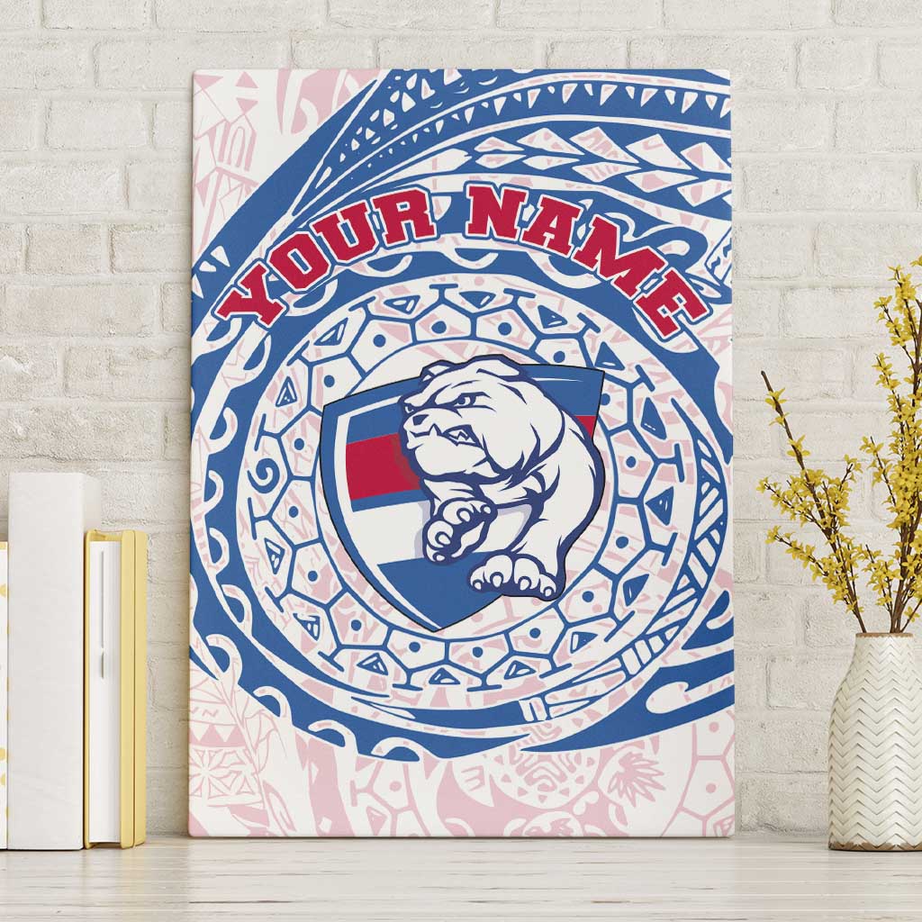 Personalized Western Bulldogs Polynesian Canvas Wall Art Tribal Chest and Sleeve Tattoo Heritage Warrior