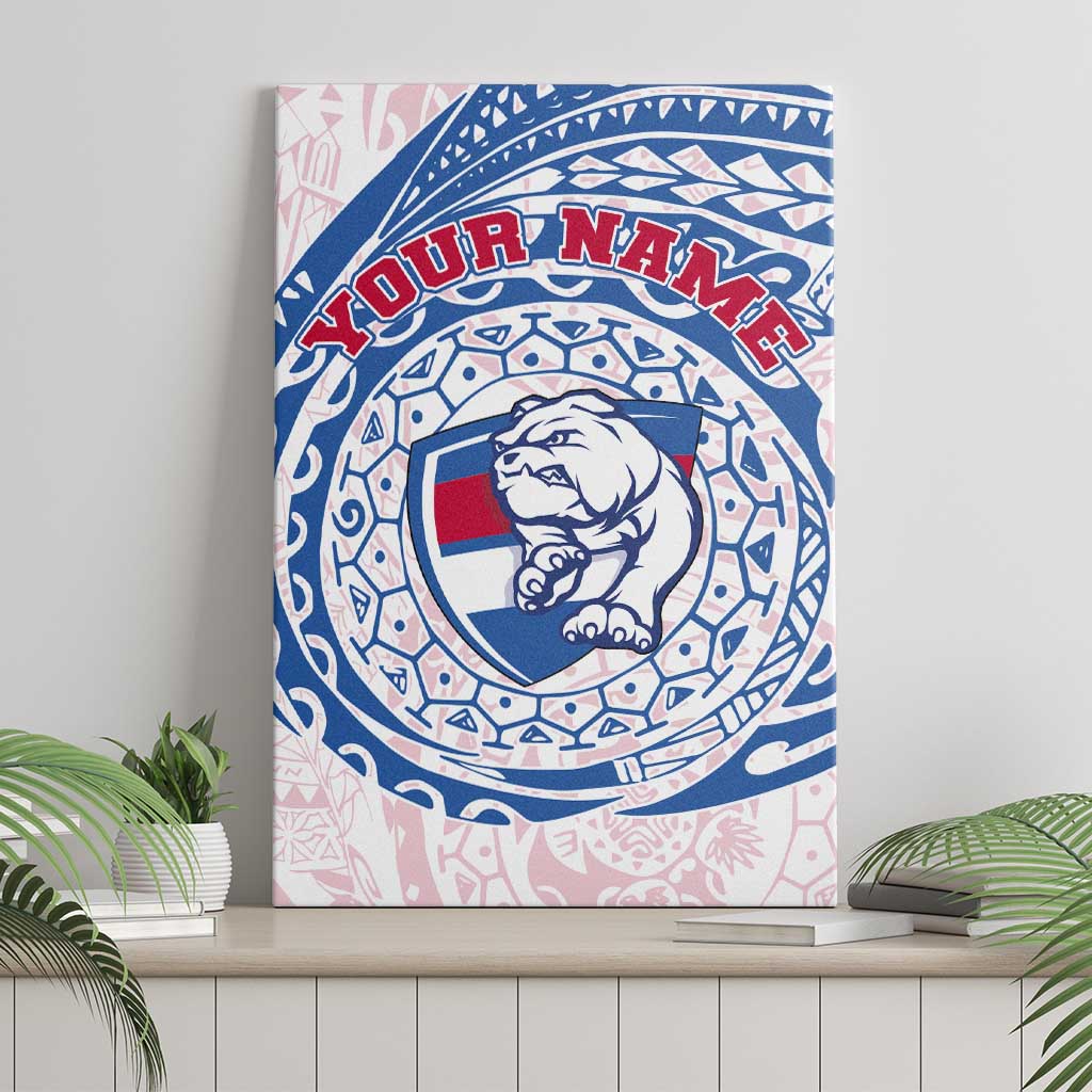 Personalized Western Bulldogs Polynesian Canvas Wall Art Tribal Chest and Sleeve Tattoo Heritage Warrior