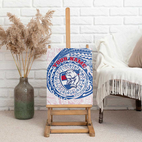 Personalized Western Bulldogs Polynesian Canvas Wall Art Tribal Chest and Sleeve Tattoo Heritage Warrior
