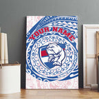 Personalized Western Bulldogs Polynesian Canvas Wall Art Tribal Chest and Sleeve Tattoo Heritage Warrior