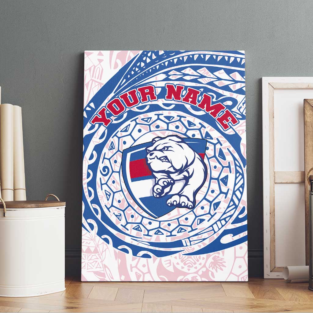 Personalized Western Bulldogs Polynesian Canvas Wall Art Tribal Chest and Sleeve Tattoo Heritage Warrior