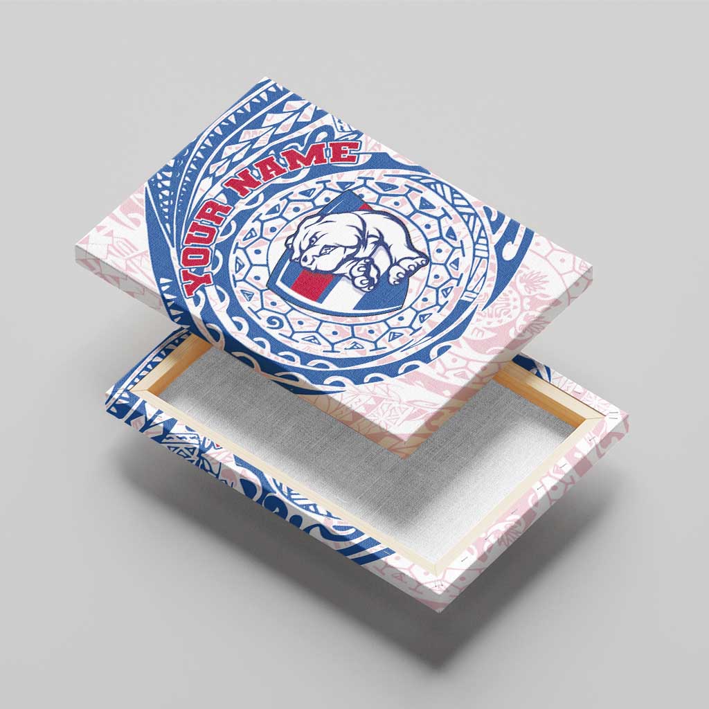 Personalized Western Bulldogs Polynesian Canvas Wall Art Tribal Chest and Sleeve Tattoo Heritage Warrior