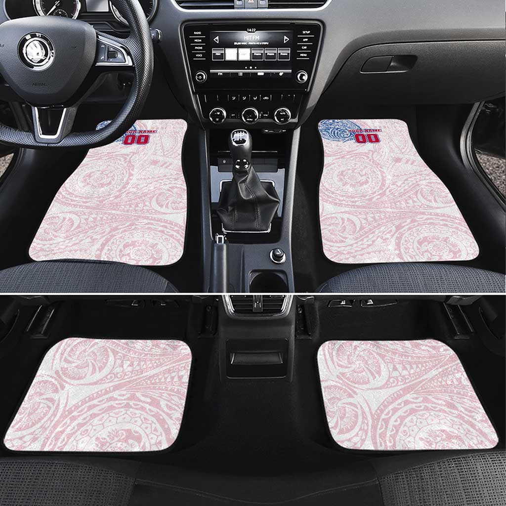 Personalized Western Bulldogs Polynesian Car Mats Tribal Chest and Sleeve Tattoo Heritage Warrior