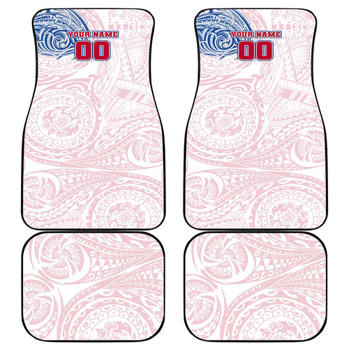 Personalized Western Bulldogs Polynesian Car Mats Tribal Chest and Sleeve Tattoo Heritage Warrior
