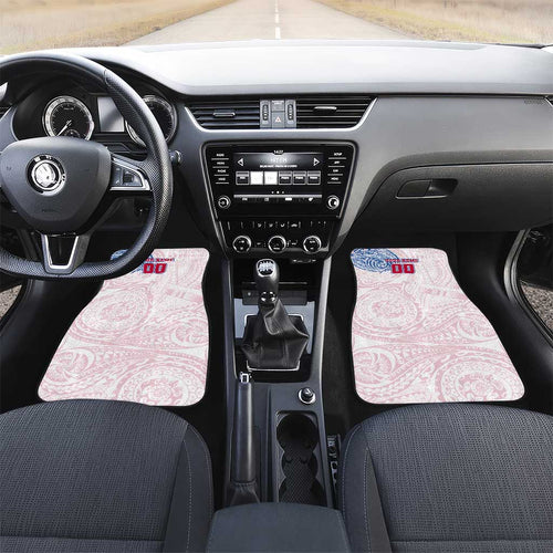 Personalized Western Bulldogs Polynesian Car Mats Tribal Chest and Sleeve Tattoo Heritage Warrior