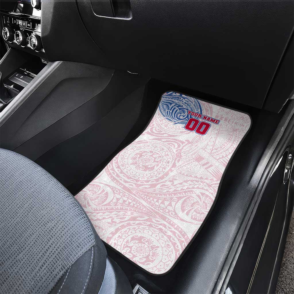Personalized Western Bulldogs Polynesian Car Mats Tribal Chest and Sleeve Tattoo Heritage Warrior