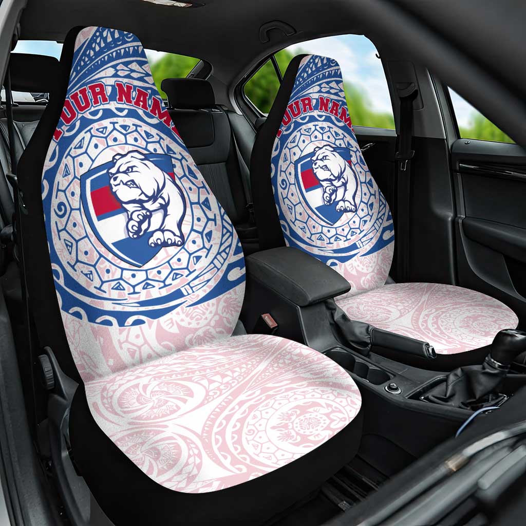 Personalized Western Bulldogs Polynesian Car Seat Cover Tribal Chest and Sleeve Tattoo Heritage Warrior