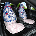 Personalized Western Bulldogs Polynesian Car Seat Cover Tribal Chest and Sleeve Tattoo Heritage Warrior